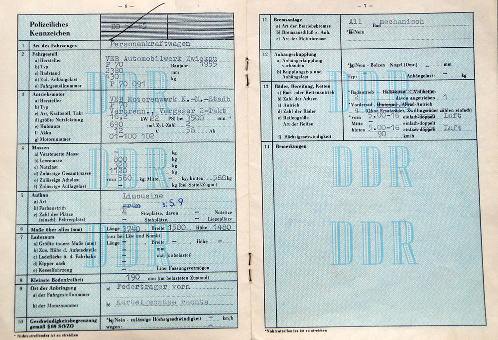 p70 Kfz Brief 1000