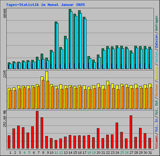 Tages-Statistik im Monat Januar 2025