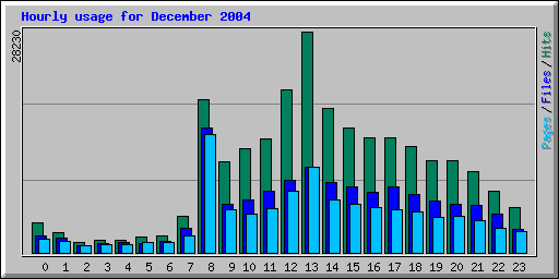 Hourly usage for December 2004
