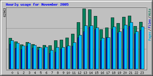Hourly usage for November 2005