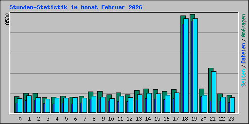 Stunden-Statistik im Monat Februar 2026