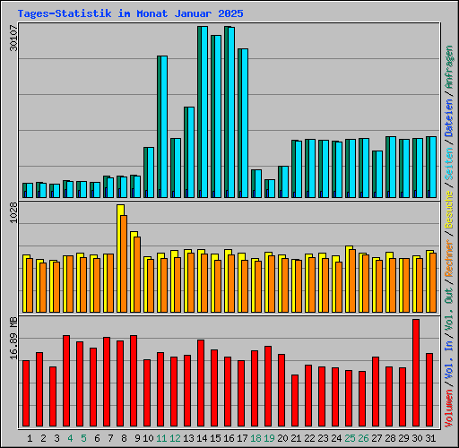Tages-Statistik im Monat Januar 2025