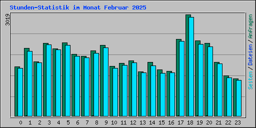 Stunden-Statistik im Monat Februar 2025