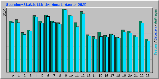 Stunden-Statistik im Monat Maerz 2025